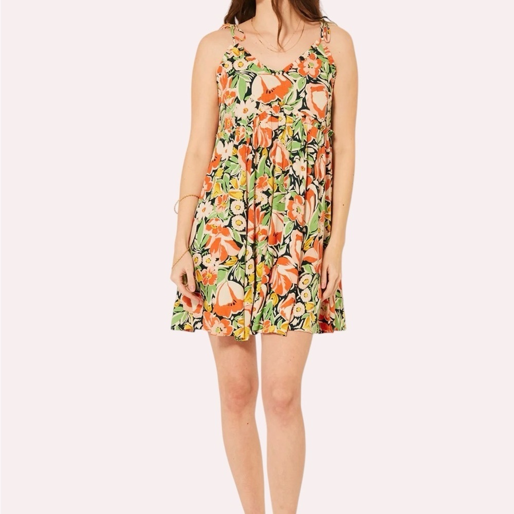 Patrons of Peace | NWT Malibu Floral Coral Bloom Mini Dress | Sz M